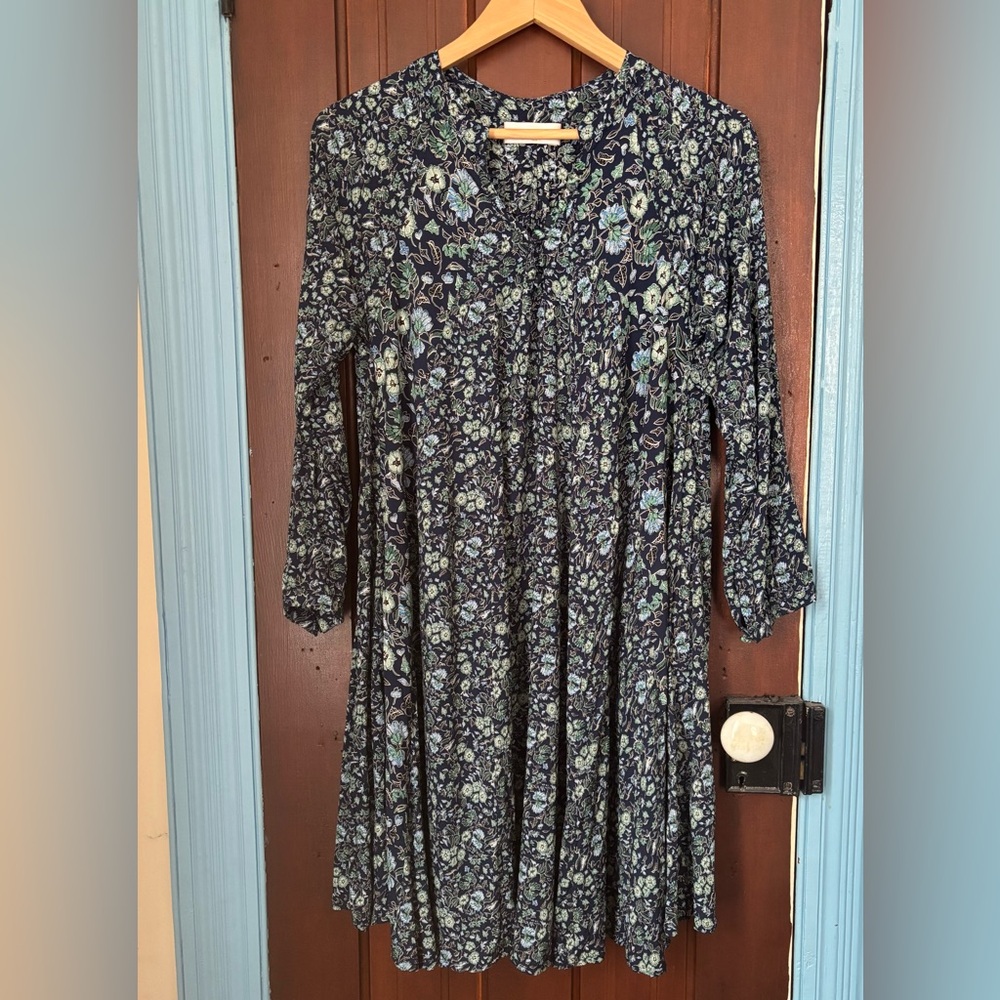 Natalie Martin Petite Fleur Short Fiore Dress + Sash in Marine
